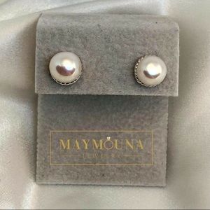 925 Silver Classic Freshwater Pearls Stud Earrings